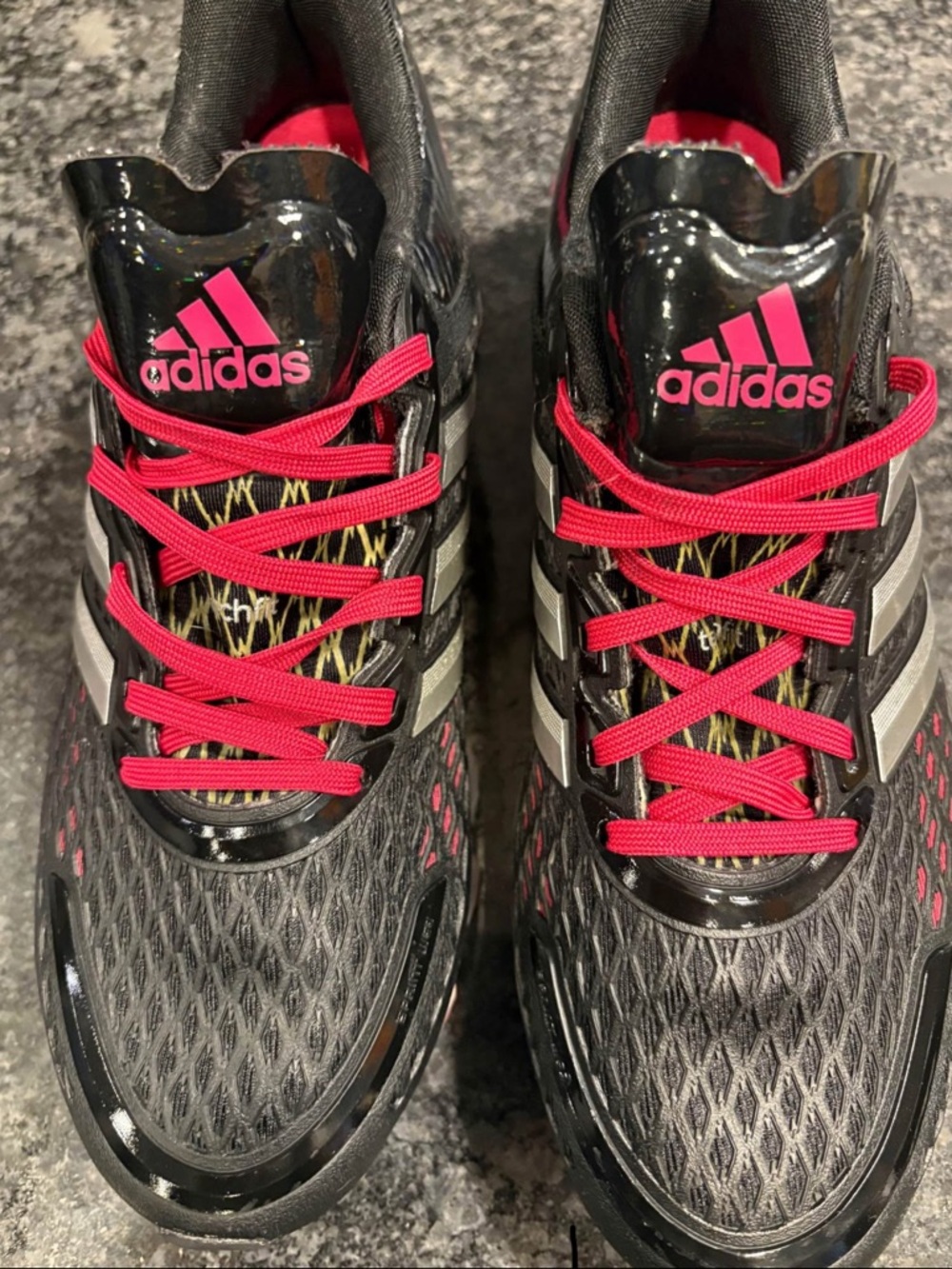 adidas Black springblade Sneakers with Pink Accents